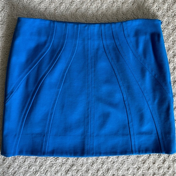 Diane Von Furstenberg Cameroon Stretch Jersey Mini Skirt Electric Blue Size 8 - Picture 3 of 14